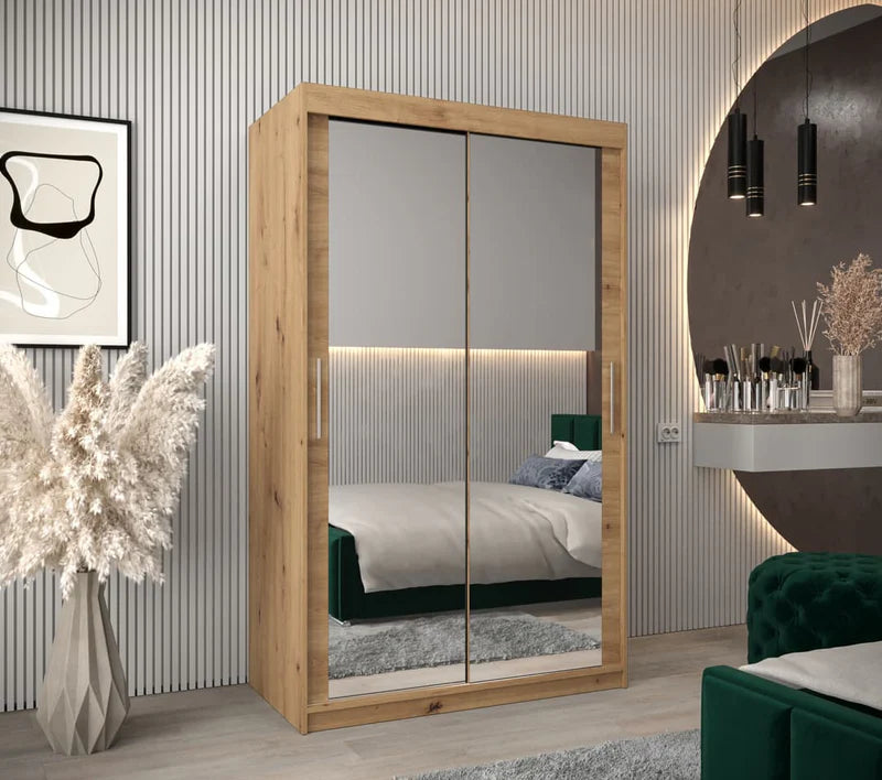 100cm,120cm,150cm, 180cm, 203cm,250cm Milan full mirror sliding door wardrobe