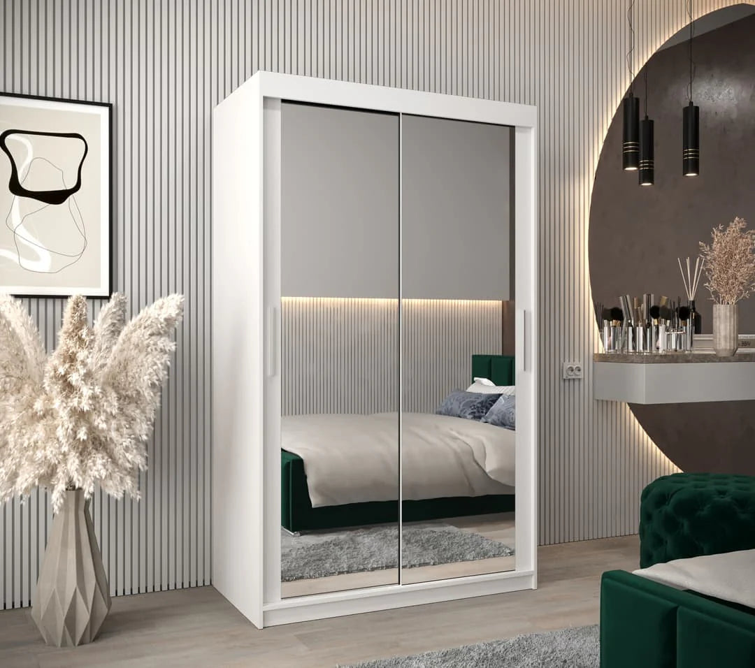 100cm,120cm,150cm, 180cm, 203cm,250cm Milan full mirror sliding door wardrobe