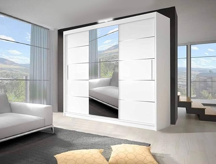 120cm,150cm, 180cm, 203cm,250cm Lyon  full mirror sliding door wardrobe