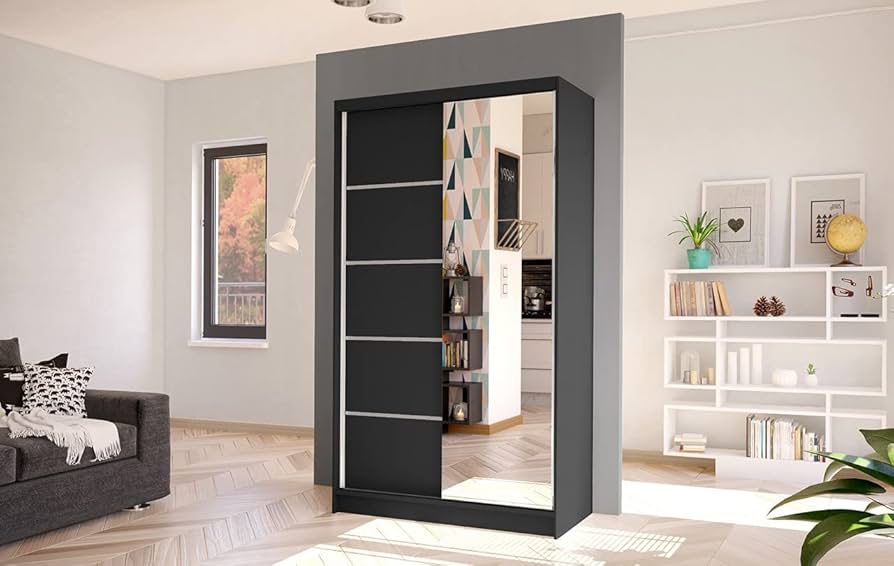 120cm,150cm, 180cm, 203cm,250cm Lyon  full mirror sliding door wardrobe