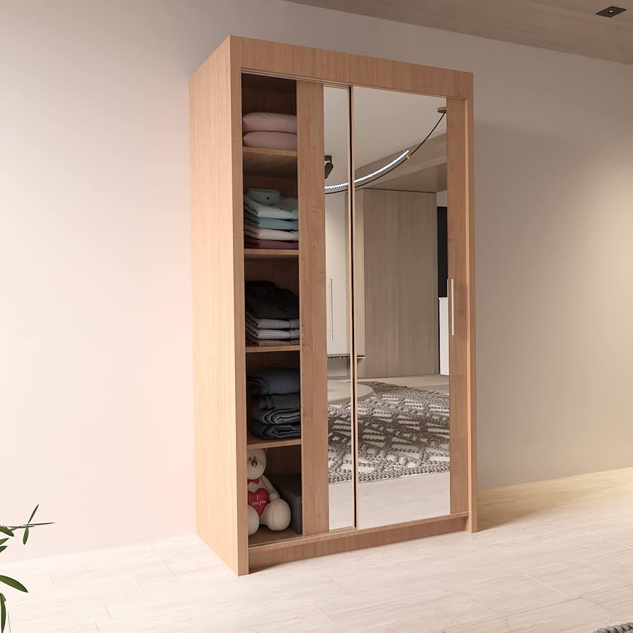 100cm,120cm,150cm, 180cm, 203cm,250cm Milan full mirror sliding door wardrobe