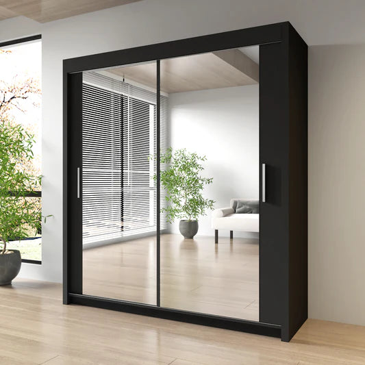 100cm,120cm,150cm, 180cm, 203cm,250cm Milan full mirror sliding door wardrobe