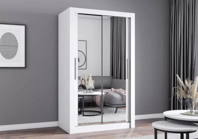 100cm,120cm,150cm, 180cm, 203cm,250cm Milan full mirror sliding door wardrobe