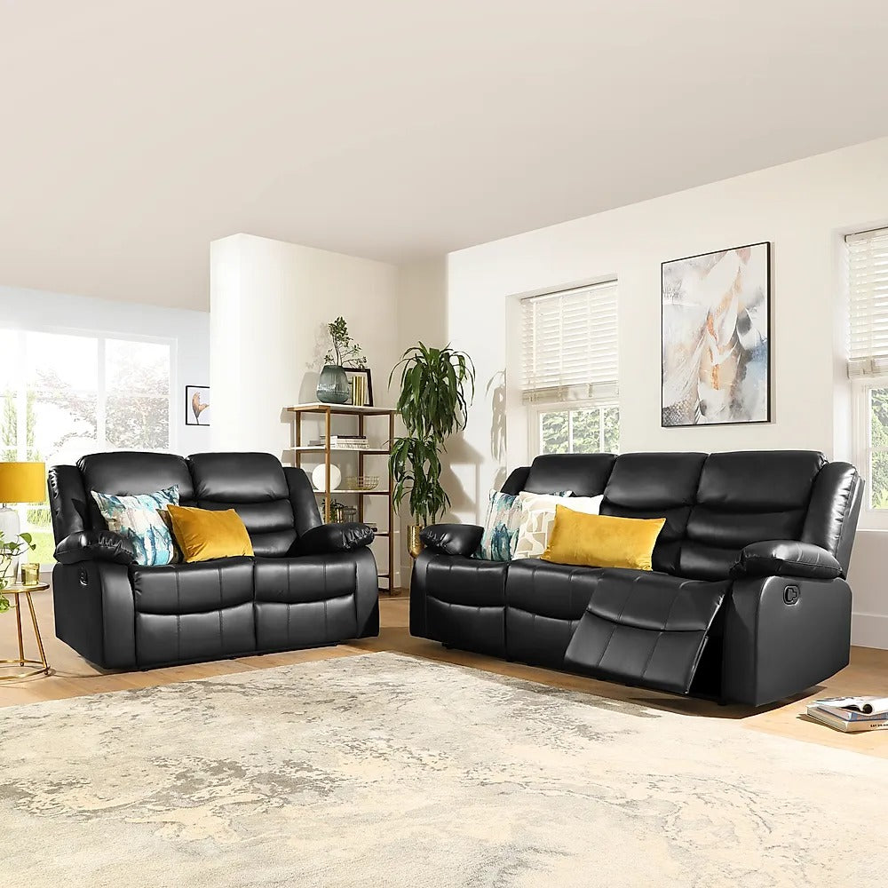 Recliner corner sofa and 3+2 seater sofa