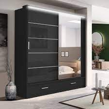 205cm,256cm Florence high glass sliding door wardrobe