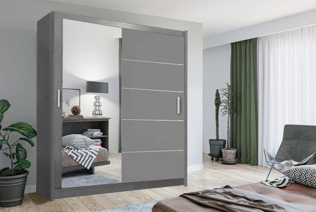 120cm,150cm, 180cm, 203cm,250cm Lyon  full mirror sliding door wardrobe