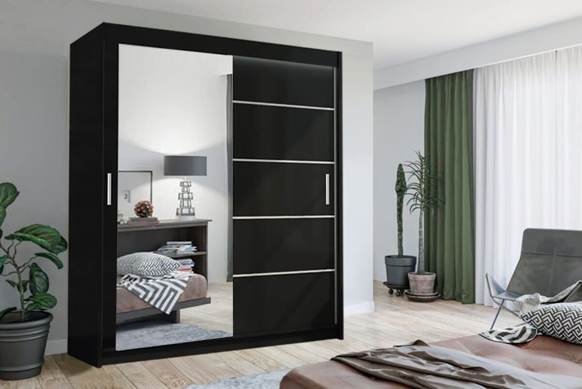 120cm,150cm, 180cm, 203cm,250cm Lyon  full mirror sliding door wardrobe