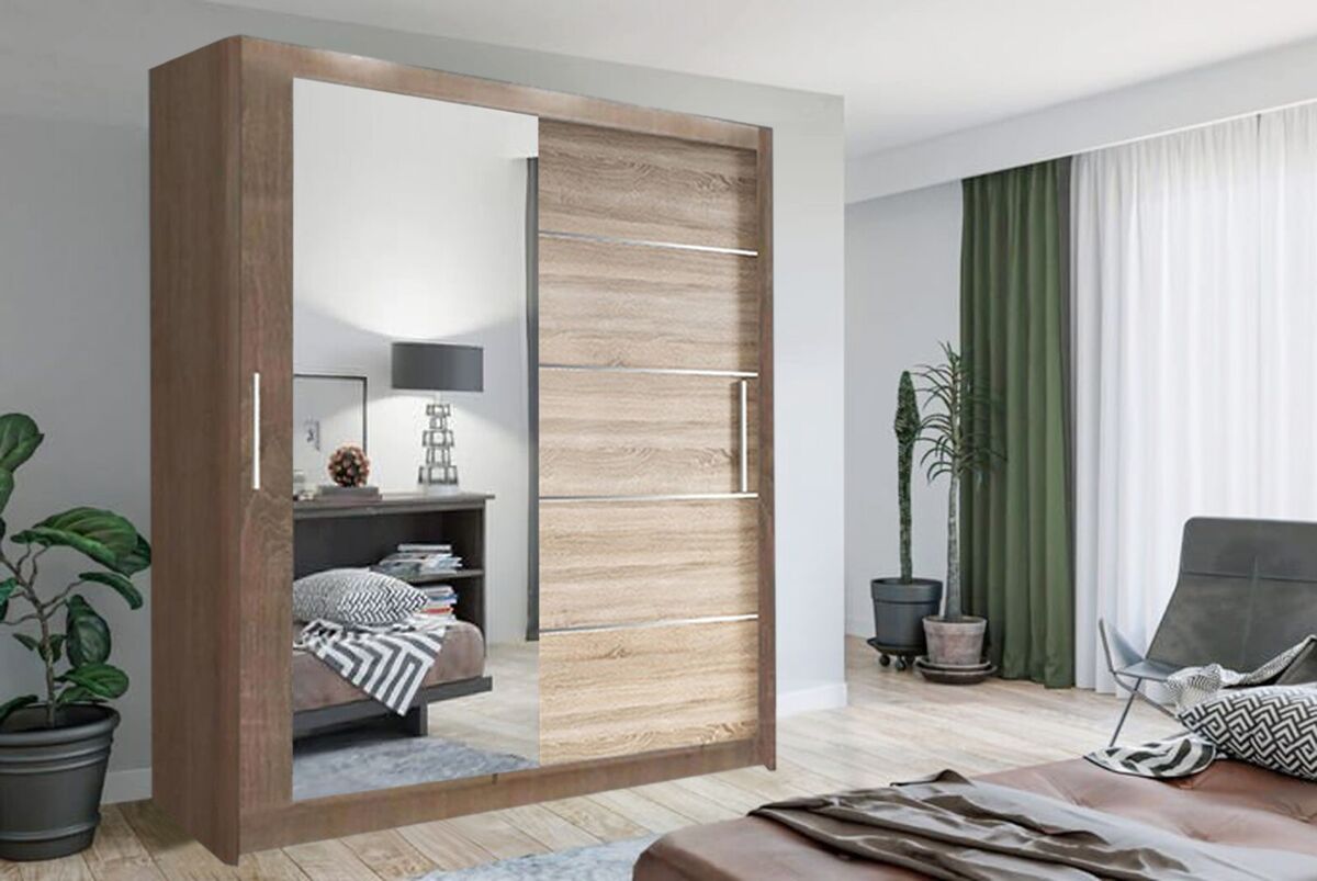 120cm,150cm, 180cm, 203cm,250cm Lyon  full mirror sliding door wardrobe