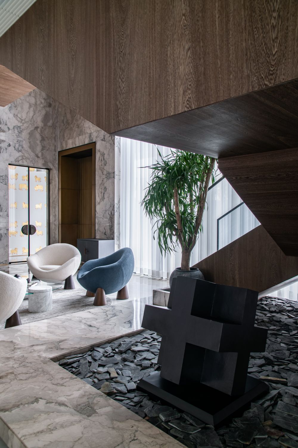 Luxury marble living space